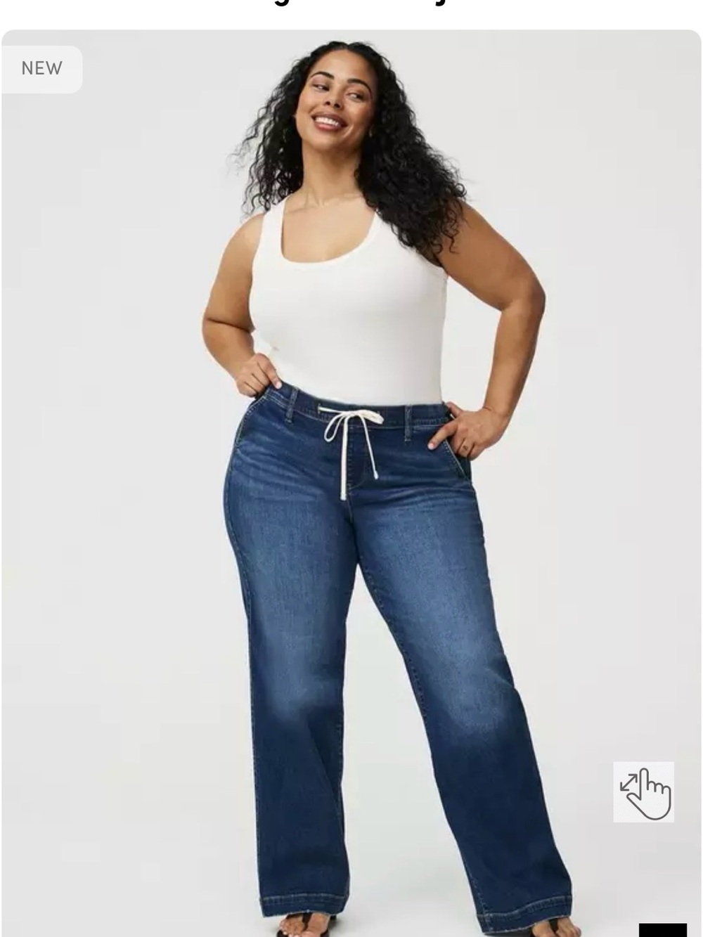 torrid Dark Blue Wide-Leg Plus Jeans with Drawstring NWT